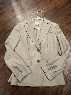 LOFT Light Taupe Women's Single-Breasted Blazer